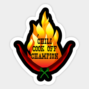 Chili Cook Off Champion Flame Design Sticker